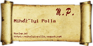 Mihályi Polla névjegykártya